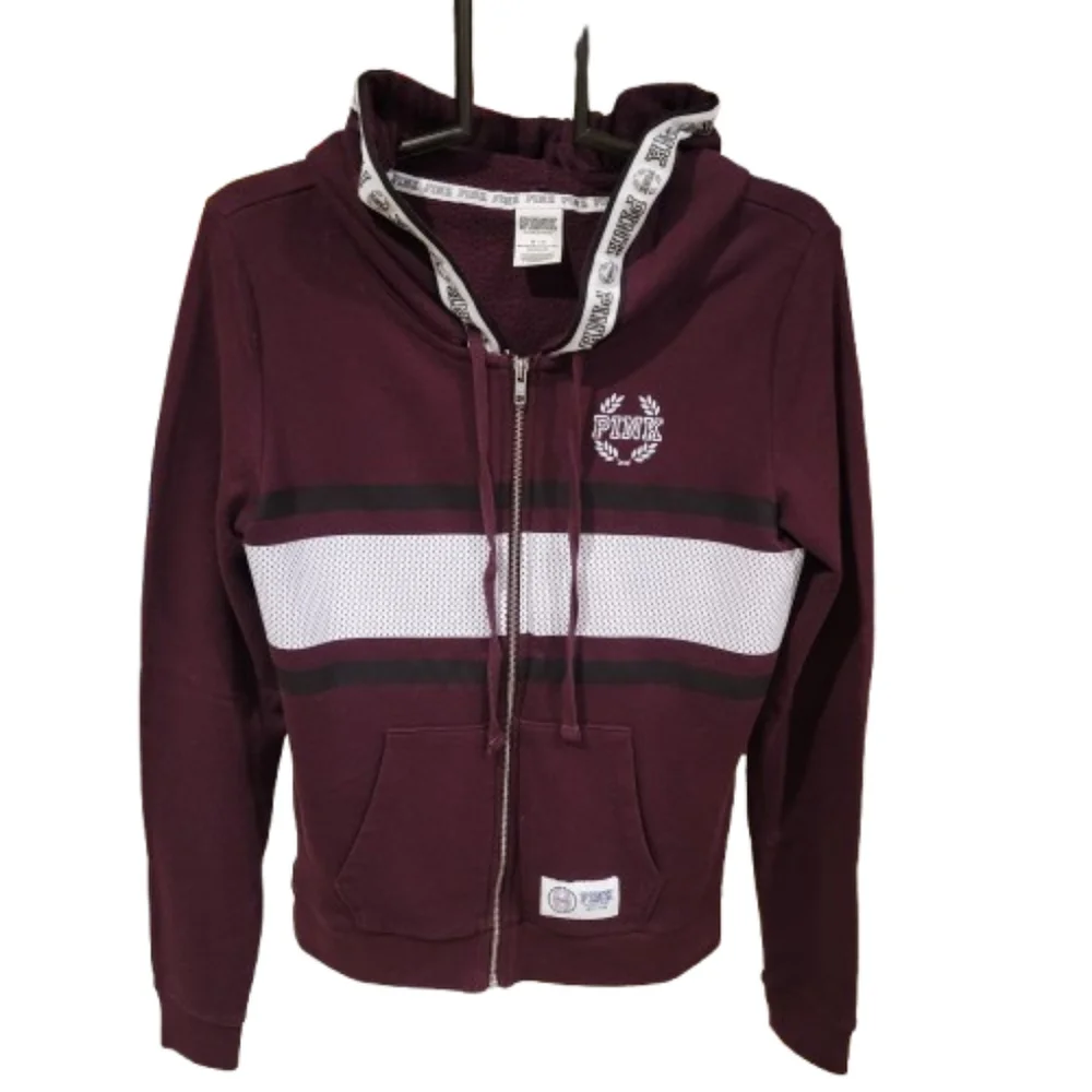 Victoria Secret "PINK" Popular Women's Burgundy Hoodie - Picture 2 of 12